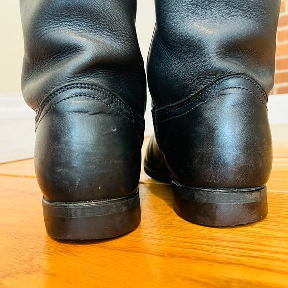 Vintage Frye Boots Western Cowboy Black Leather Roper Size 12 M US Mens - Picture 14 of 16